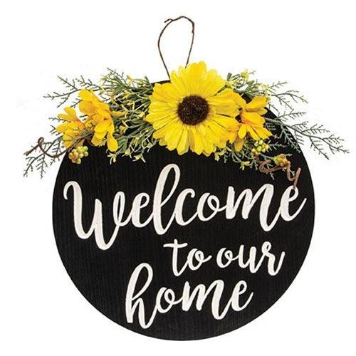 Engraved Round Floral Home Sign 2 Asstd - The Fox Decor