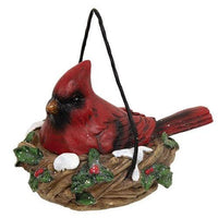 Resin Cardinal In Nest 2 Asstd - The Fox Decor