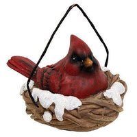 Resin Cardinal In Nest 2 Asstd - The Fox Decor