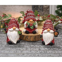 Resin Holiday Gnome Figure 3 Asstd - The Fox Decor
