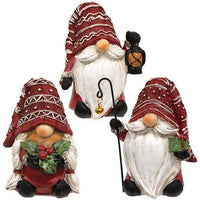 Resin Holiday Gnome Figure 3 Asstd - The Fox Decor