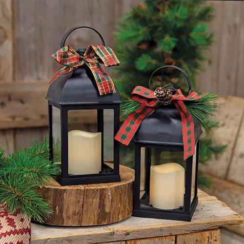 Battery Operated Black Holiday Lantern 2 Asstd