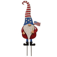 Thumbnail for Metal Americana Gnome Garden Stake 3 Asstd - The Fox Decor