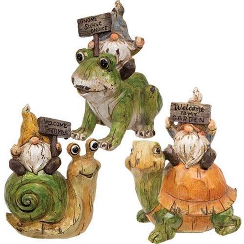 Sitting Resin Gnome 3 Asstd - The Fox Decor