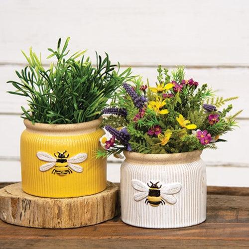 Ceramic Bee Crock 2 Asstd - The Fox Decor