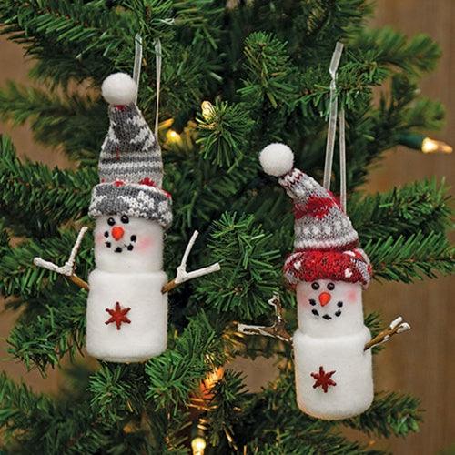 Plush Holiday Marshmallow Ornament 2 Asstd - The Fox Decor