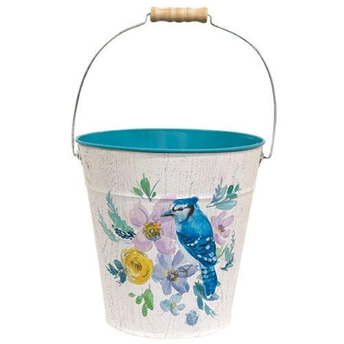 Spring Birds & Blooms Metal Bucket 3 Asstd – The Fox Decor