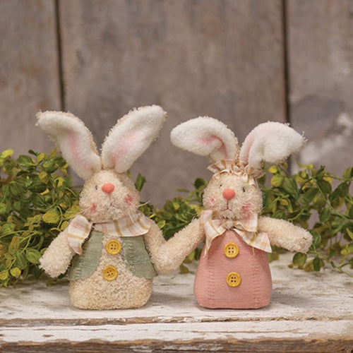 Chenille Boy or Girl Easter Bunny Ornament 2 Asstd
