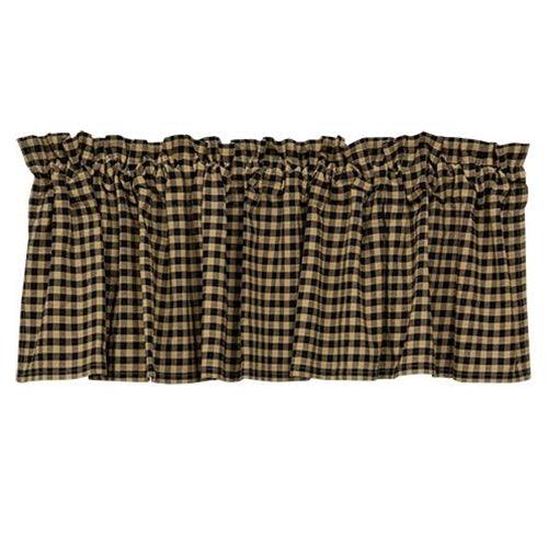 Black Check Valance - The Fox Decor