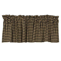 Black Check Valance - The Fox Decor