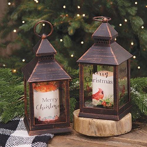 Merry Christmas Lantern 2 Asstd - The Fox Decor