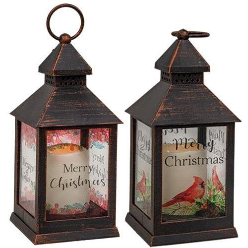 Merry Christmas Lantern 2 Asstd - The Fox Decor