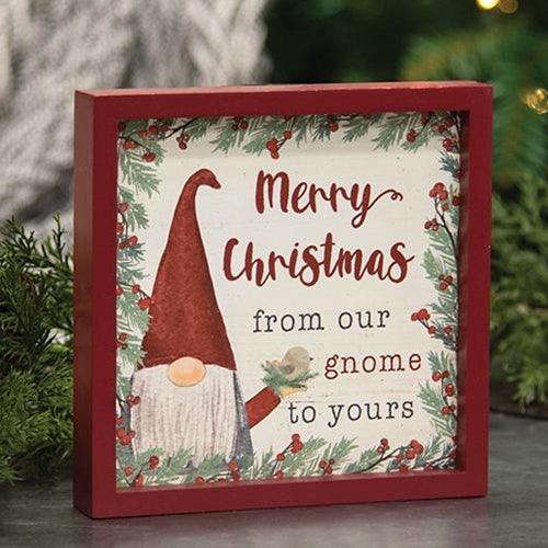 From Our Gnome to Yours Framed Sign w Easel - The Fox Decor