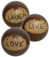 Live Laugh Love Decorative Ball 3 Asstd - The Fox Decor