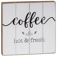 Coffee and Love Wood Block 2 asstd - The Fox Decor