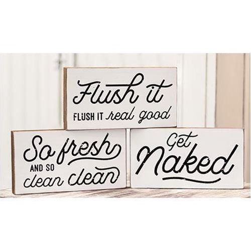 Get Naked Wood Block 3 Asstd - The Fox Decor