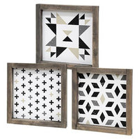 Thumbnail for Black and White Geometric Box Sign 3 asstd - The Fox Decor