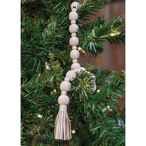 Distressed Beaded Garland with Tassels - The Fox Decor