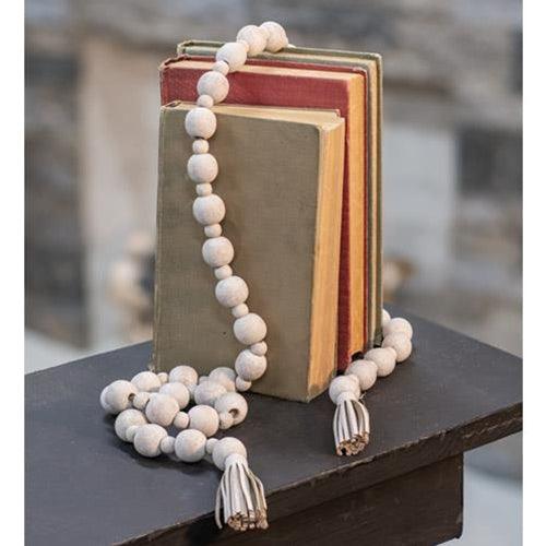 Distressed Beaded Garland with Tassels - The Fox Decor