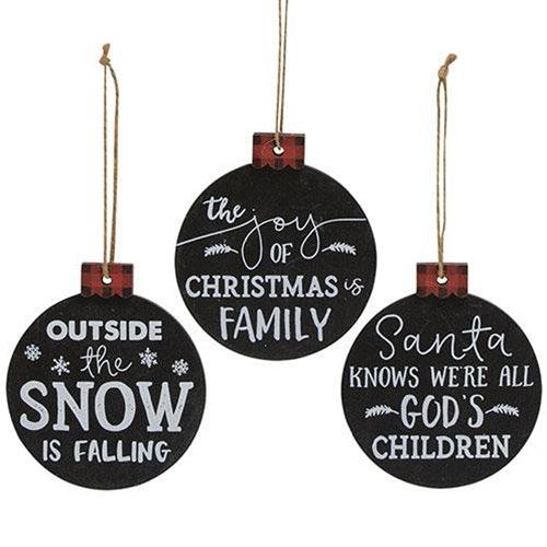 The Joy Of Christmas Ornament 3 asstd - The Fox Decor