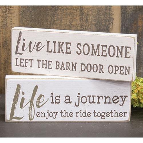 Life Is A Journey Rectangle Block 2 asstd - The Fox Decor