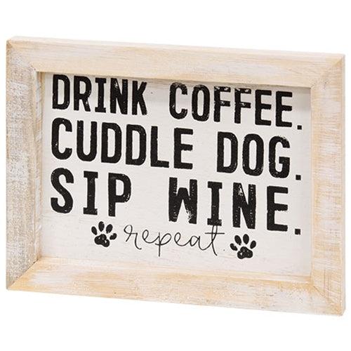 Coffee Dog and Wine Framed Sign - The Fox Decor