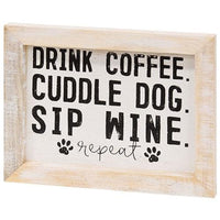 Coffee Dog and Wine Framed Sign - The Fox Decor