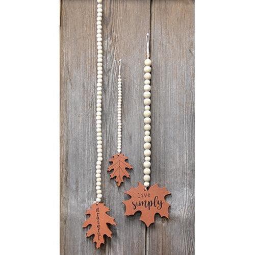 3 Set Beaded Fall Leaves - The Fox Decor