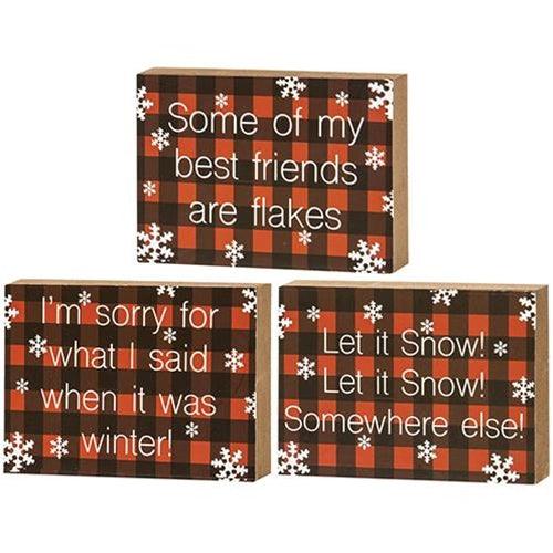 Snowflake Block 3 Asstd - The Fox Decor