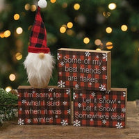 Snowflake Block 3 Asstd - The Fox Decor