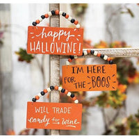 Happy Hallowine Ornament 3 Asstd - The Fox Decor