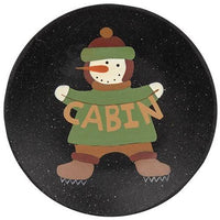 Lodge and Cabin Snowman Plate 2 Asstd - The Fox Decor