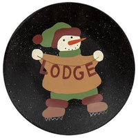 Lodge and Cabin Snowman Plate 2 Asstd - The Fox Decor