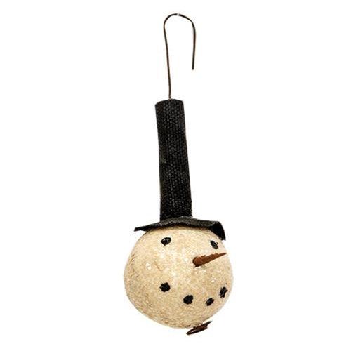Primitive Top Hat Snowman Head Ornament - The Fox Decor
