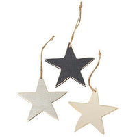3 Set Large Wooden Star Ornaments - The Fox Decor