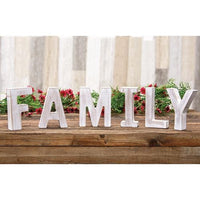 Thumbnail for 6 Set FAMILY Rustic White Letters