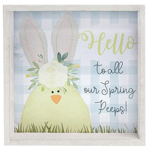 Hello Spring Box Sign 2 Asstd - The Fox Decor