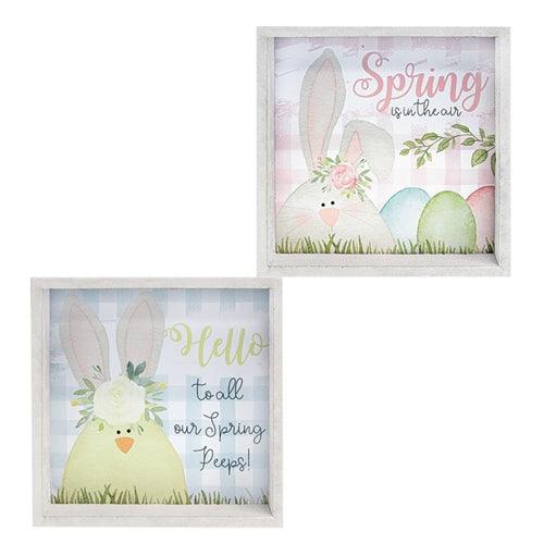 Hello Spring Box Sign 2 Asstd - The Fox Decor