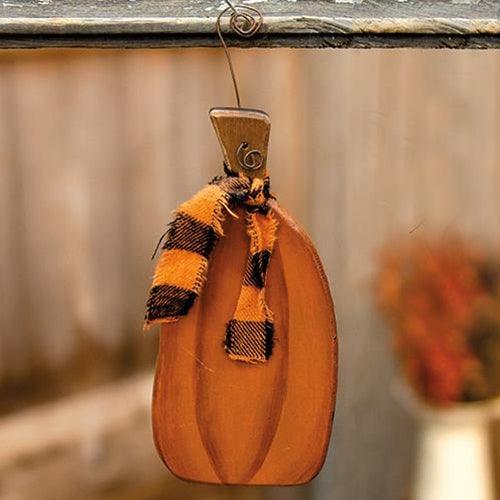 Tall Pumpkin Ornament w Ribbon - The Fox Decor