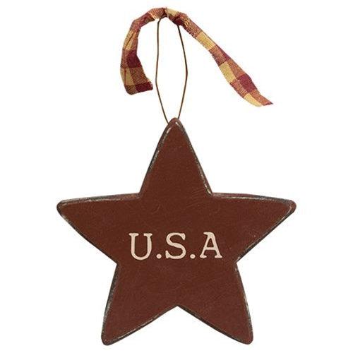 Patriotic Words Star Ornament 3 Asstd - The Fox Decor