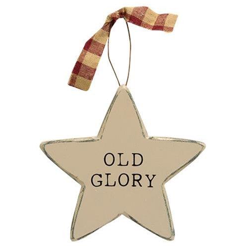 Patriotic Words Star Ornament 3 Asstd - The Fox Decor