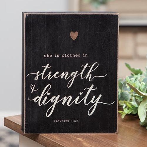 Strength & Dignity Box Sign - The Fox Decor