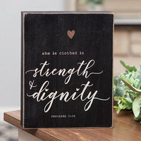 Strength & Dignity Box Sign - The Fox Decor