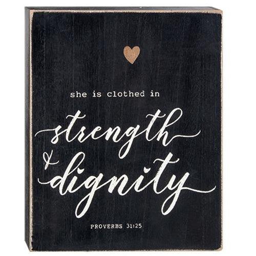 Strength & Dignity Box Sign - The Fox Decor