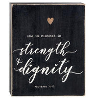 Strength & Dignity Box Sign - The Fox Decor