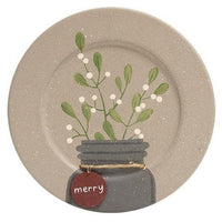 Winter Mason Jar Tag Plate 3 Asstd - The Fox Decor