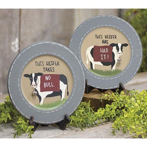This Heifer Plate 2 Asstd - The Fox Decor