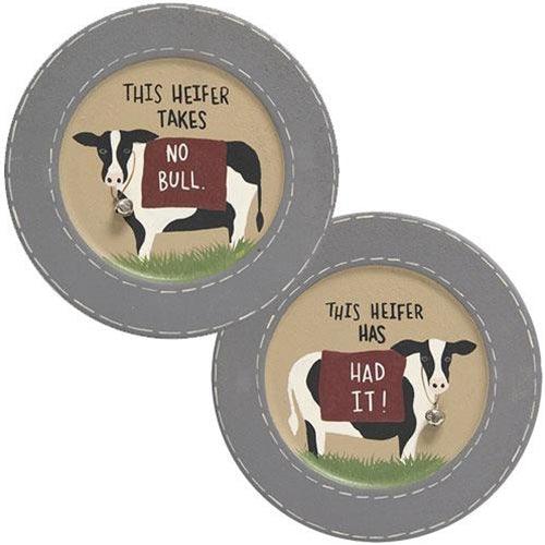 This Heifer Plate 2 Asstd - The Fox Decor