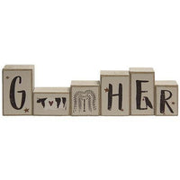 6 Set Primitive Gather Letter Blocks - The Fox Decor