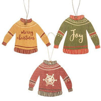 Thumbnail for 3 Set Christmas Sweater Wooden Ornaments - The Fox Decor